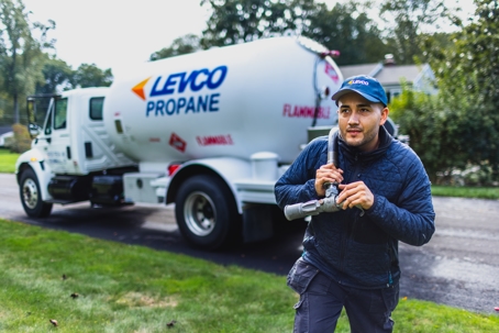 Man delivering propane.